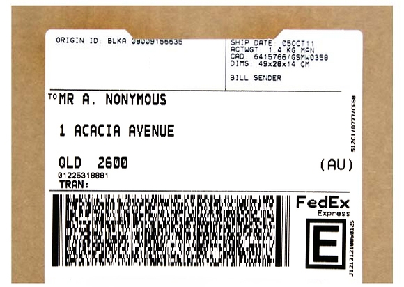 lovehoney.com.au packaging label